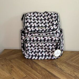 NWT Bananafish Studio Unicorn Pattern Baby Bag - Black and Pink backpack